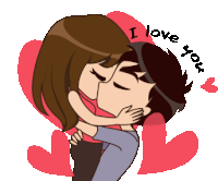 Gif animé bisous y love you